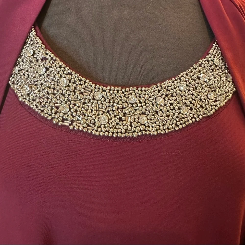 🔥👗R&M Collection Merlot 2 Piece Dress with Jacket Sz 14 - Picture 6 of 9